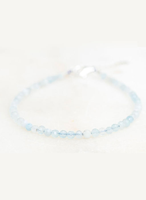 Bracelet fin aigue marine